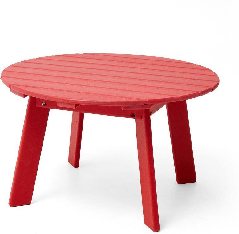 Glitzhome 32 in. D Patio Red HDPE Plastic Round Outdoor Coffee Table