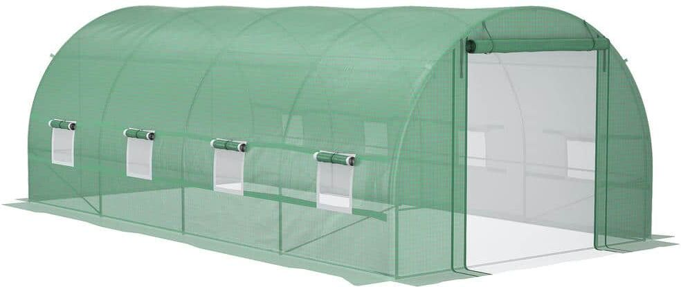 Outsunny 234 in. W x 117 in. D x 82 in. H Walk-In Tunnel Greenhouse