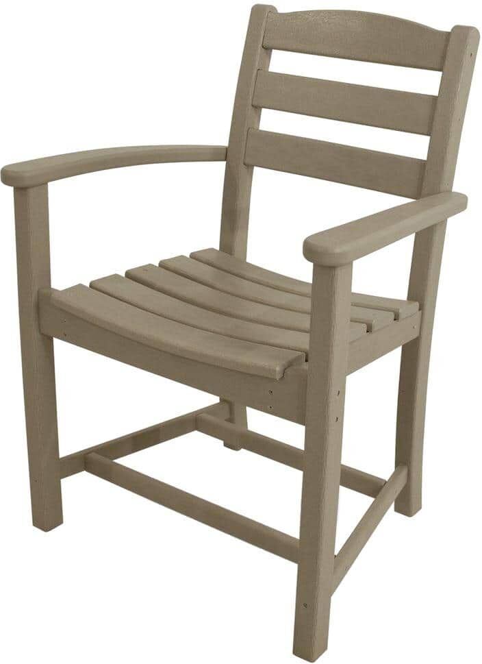 POLYWOOD La Casa Cafe Sand All-Weather Plastic Outdoor Dining Arm Chair