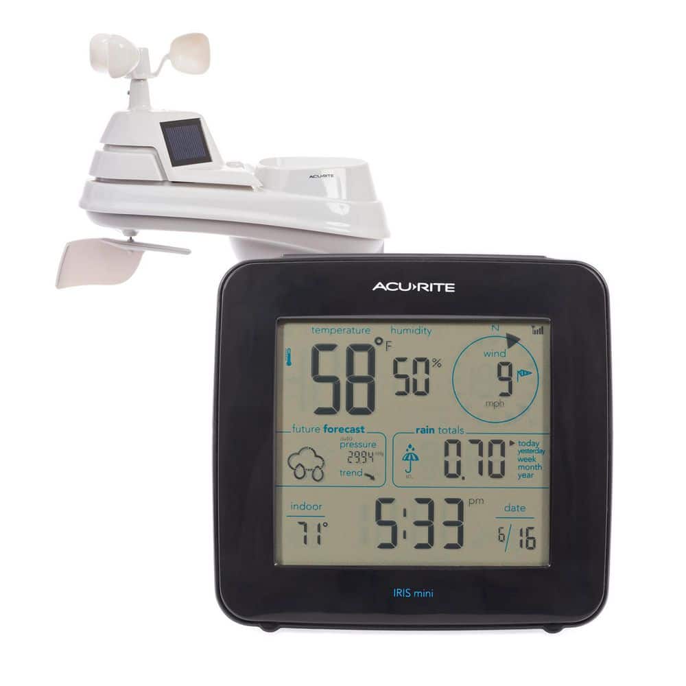 AcuRite Iris Weather Station with Mini Wireless Display for Temperature, Humidity, Wind Speed, Wind Direction, and Rainfall