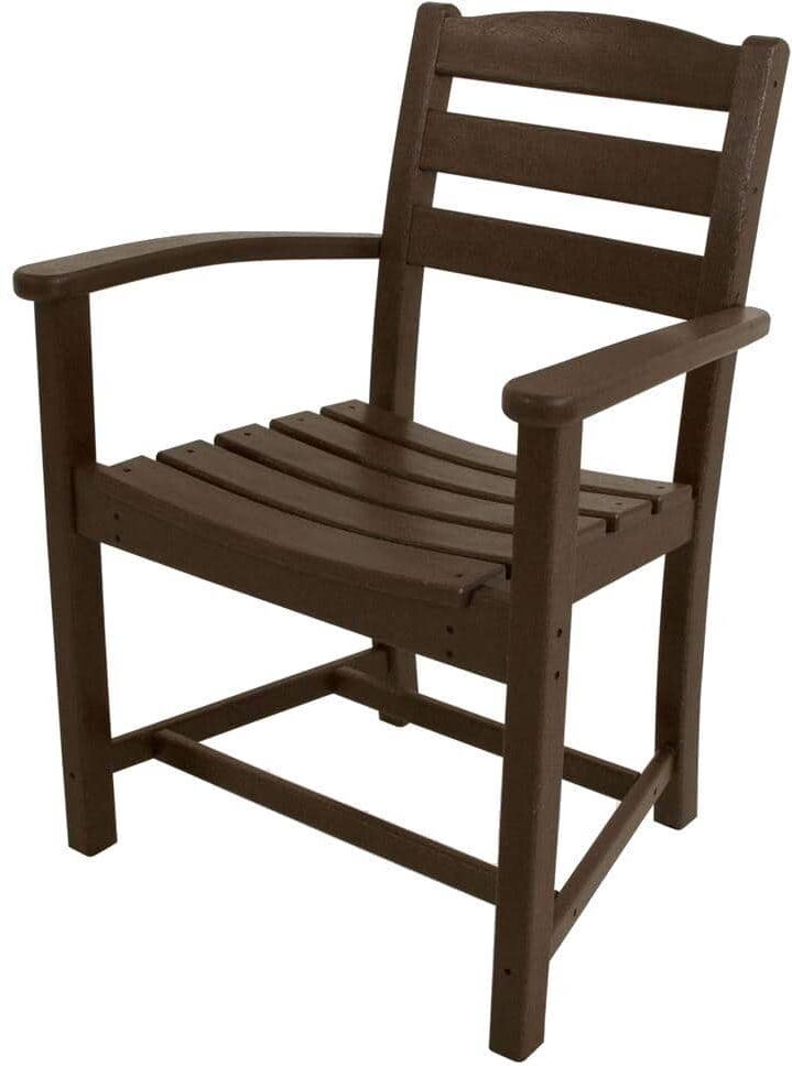 POLYWOOD La Casa Cafe Mahogany All-Weather Plastic Outdoor Dining Arm Chair