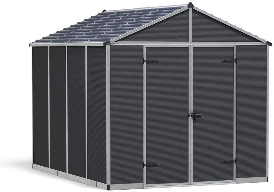 CANOPIA by PALRAM Rubicon 8 ft. x 10 ft. Dark Gray Polycarbonate Garden Storage Shed (77.2 sq. ft.)