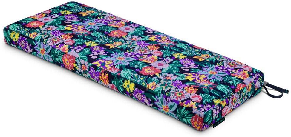 Classic Accessories Vera Bradley 48 in. L x 18 in. D x 3 in. Thick Bench Cushion in Happy Blooms