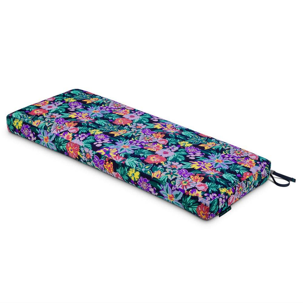 Classic Accessories Vera Bradley 54 in. L x 18 in. D x 3 in. Thick Bench Cushion in Happy Blooms