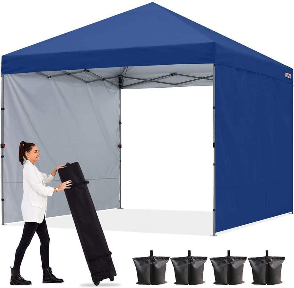 ABCCANOPY 10 ft. x 10 ft. Navy Blue Instant Pop Up Canopy Tent with 2 Removeable Sidewalls