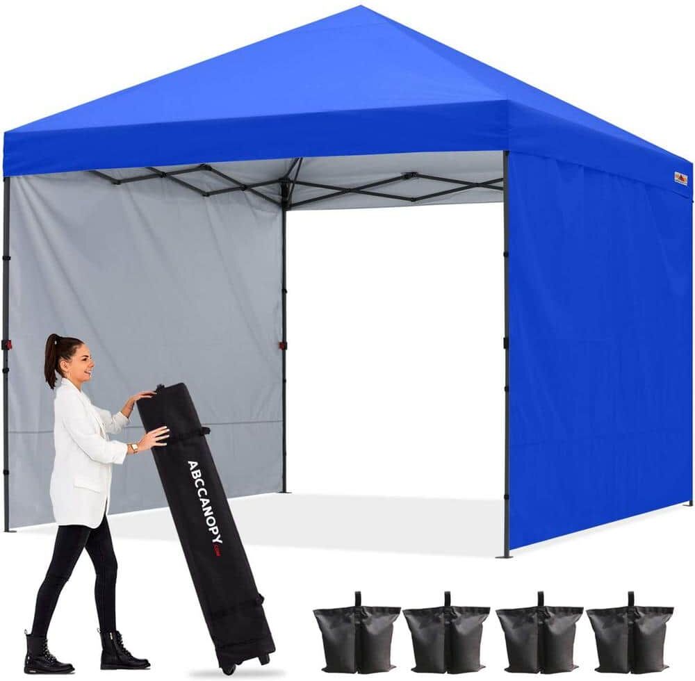 ABCCANOPY 10 ft. x 10 ft. Blue Instant Pop Up Canopy Tent with 2 Removeable Sidewalls