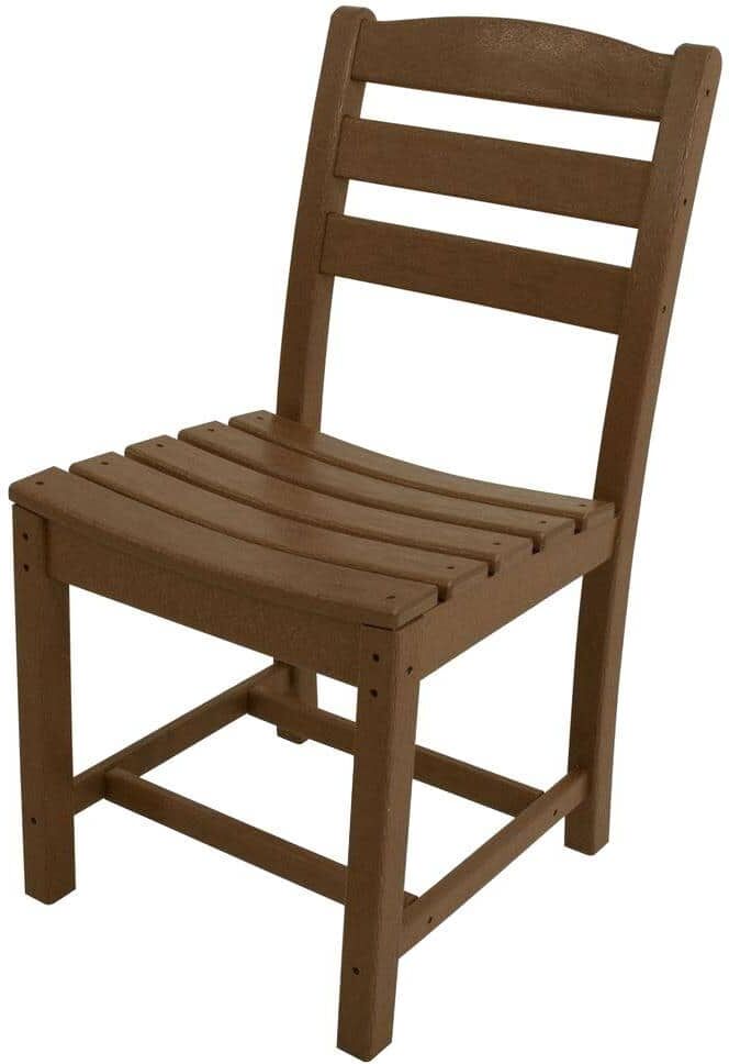 POLYWOOD La Casa Cafe Teak All-Weather Plastic Outdoor Dining Side Chair