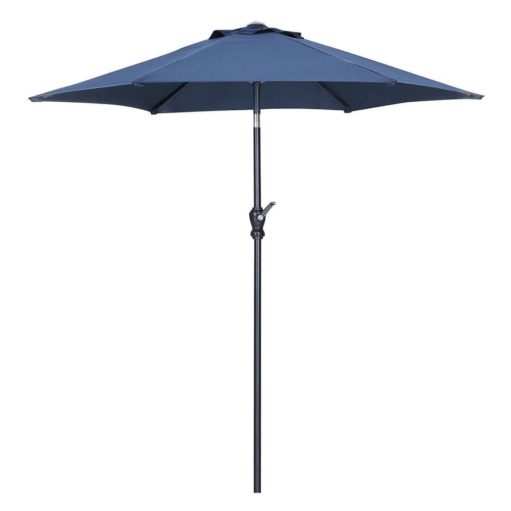 OVASTLKUY 7.5 ft. Market Table Outdoor Patio Umbrella in Navy Blue