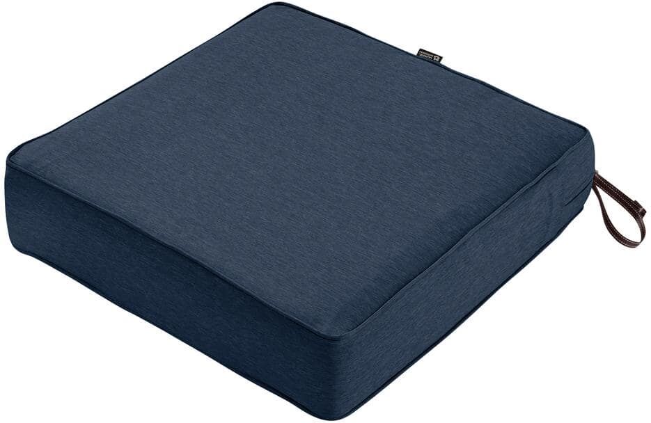 Classic Accessories Montlake Heather Indigo Blue 25 in. W x 25 in. D x 5 in. T Outdoor Lounge Chair Cushion