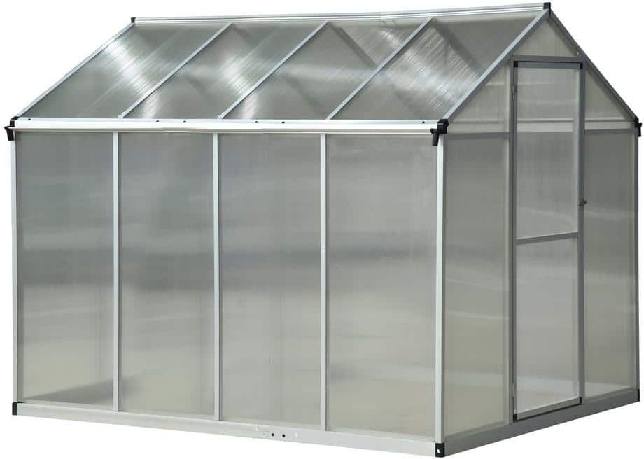 Outsunny 6.25 ft. W x 8 ft. Stable Outdoor Walk-In Garden Greenhouse with Roof Vent for Plants, Herbs and Vegetables