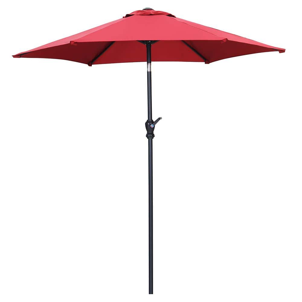OVASTLKUY 7.5 ft. Market Table Outdoor Patio Umbrella in Red