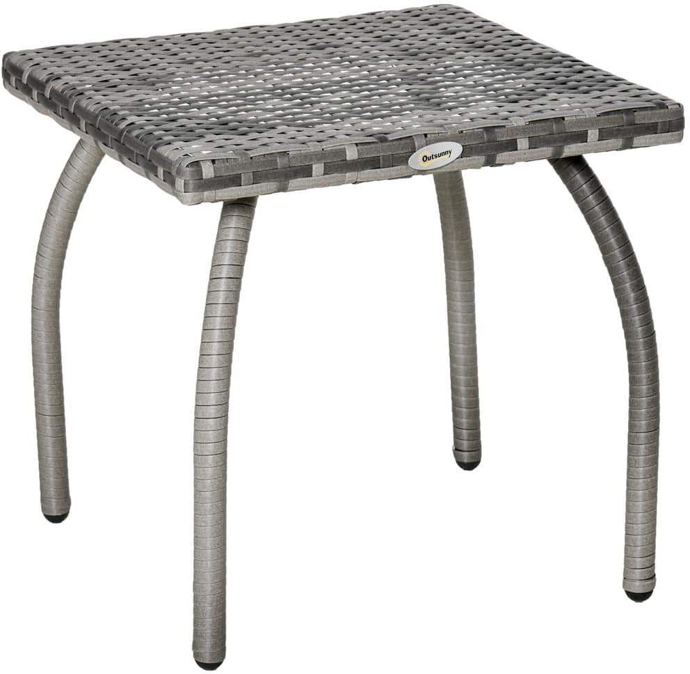 Outsunny Rattan Wicker Outdoor Dining Table without Extension