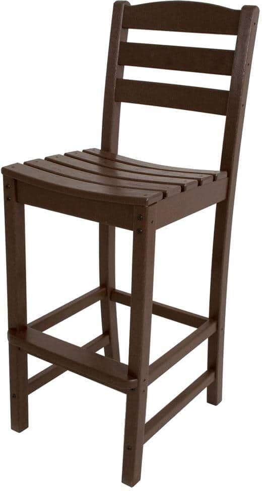 POLYWOOD La Casa Cafe Mahogany Plastic Outdoor Patio Bar Side Chair