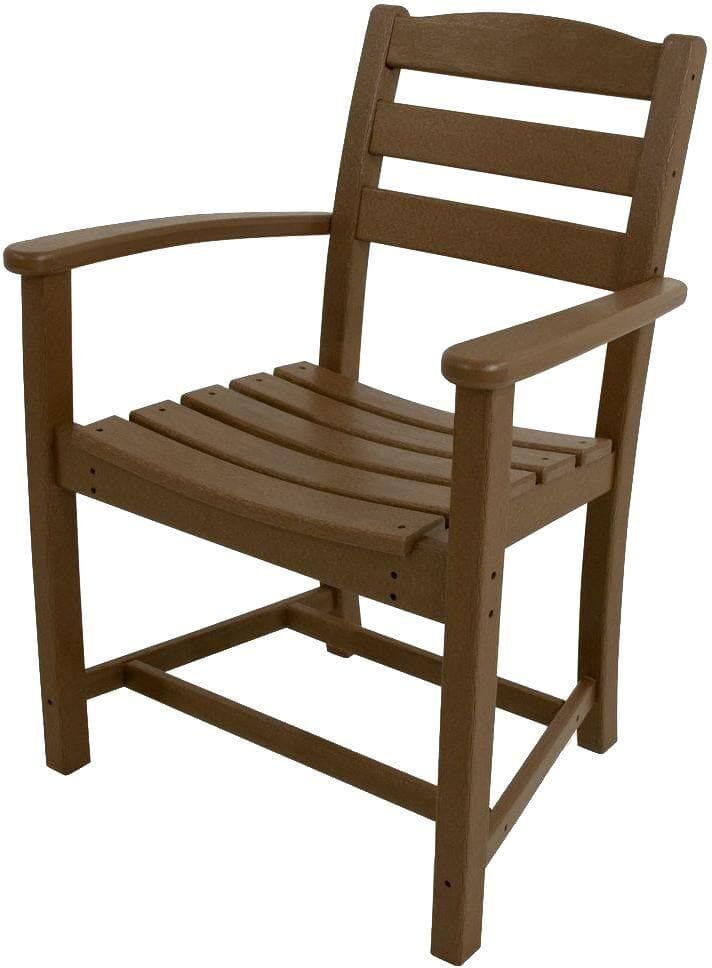 POLYWOOD La Casa Cafe Teak All-Weather Plastic Outdoor Dining Arm Chair