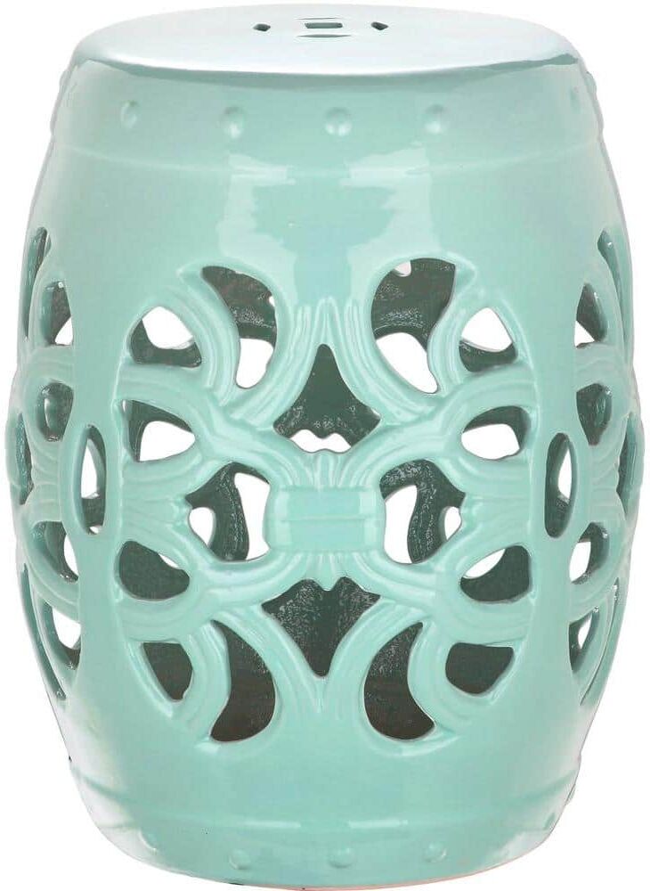 SAFAVIEH Imperial Vine Light Blue Ceramic Garden Stool