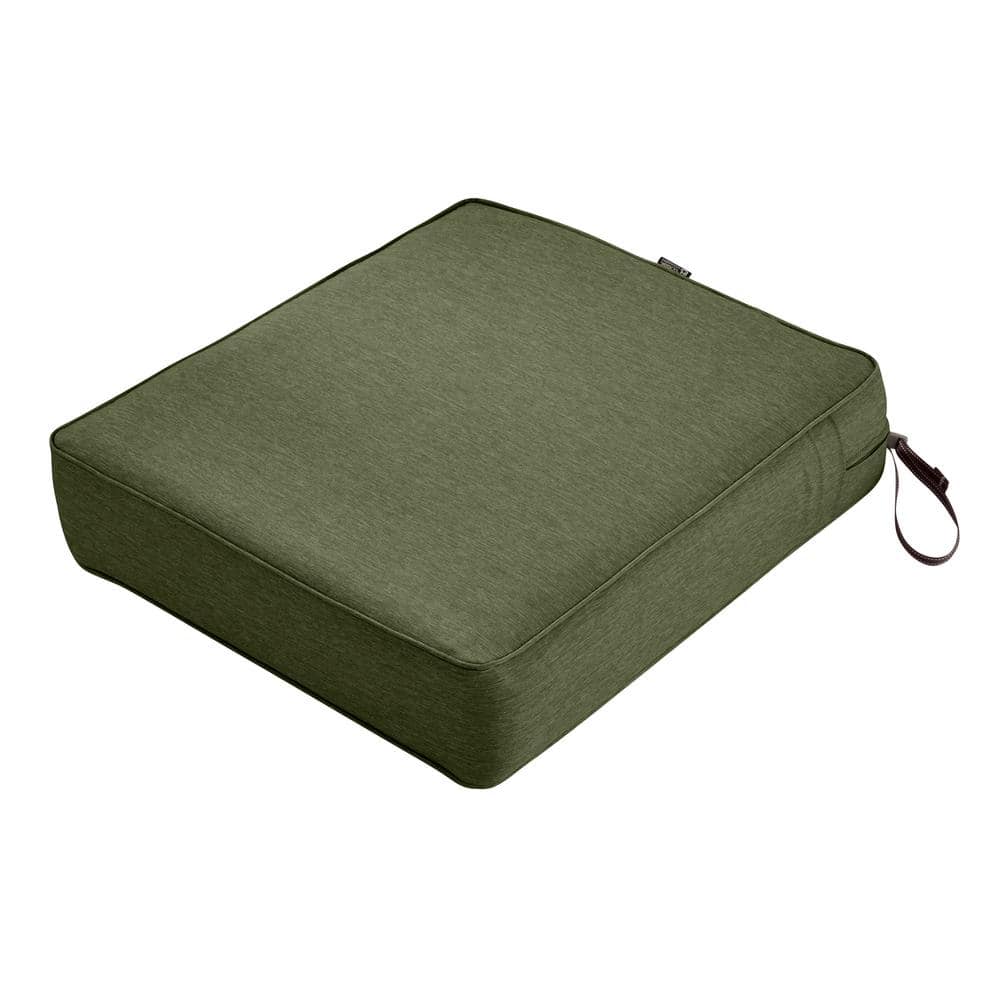 Classic Accessories Montlake 23 in. W x 25 in. D x 5 in. Thick Heather Fern Green Outdoor Lounge Chair Cushion