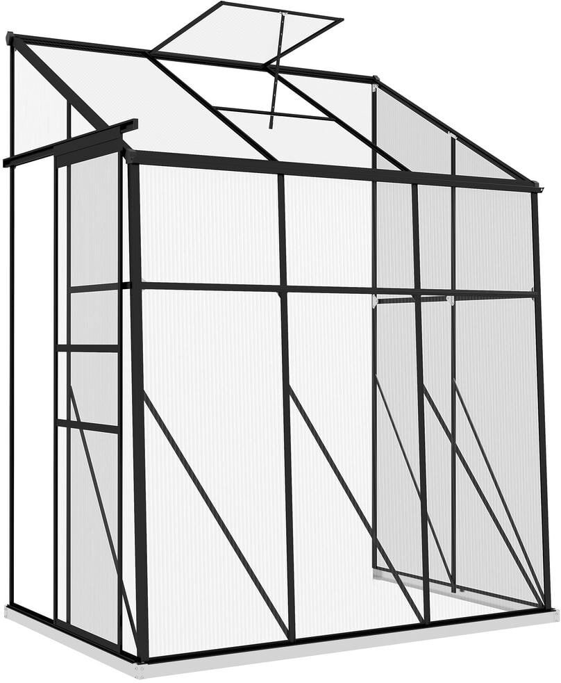 Outsunny 50 in. x 75.5 in. x 94.5 in. Aluminum alloy, Polycarbonate Black Polycarbonate GREENHOUSE