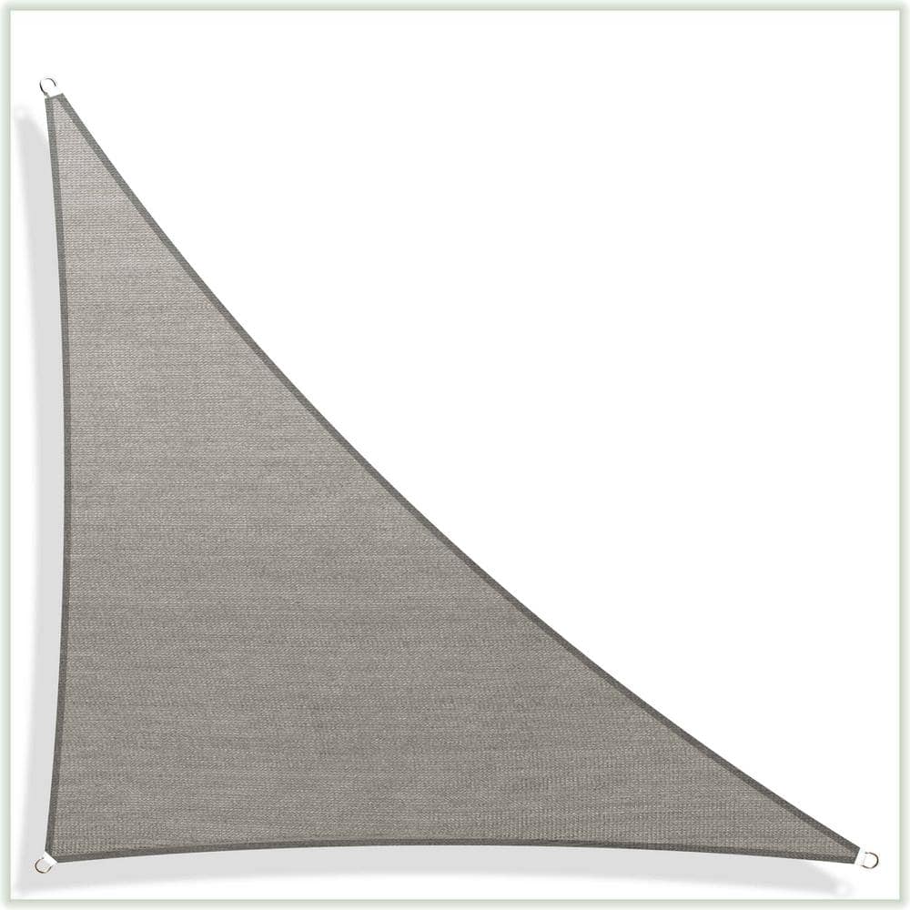 COLOURTREE 10 ft. x 10 ft. x 14.1 ft. 190 GSM Grey Right Triangle Sun Shade Sail Screen Canopy, Outdoor Patio and Pergola Cover