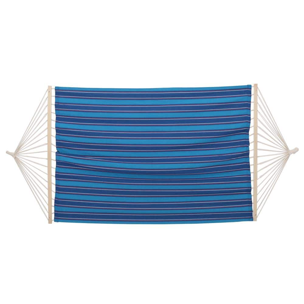 Noble House Richardson 13 ft. Fabric Hammock Bed in Blue, Red and White Stripes