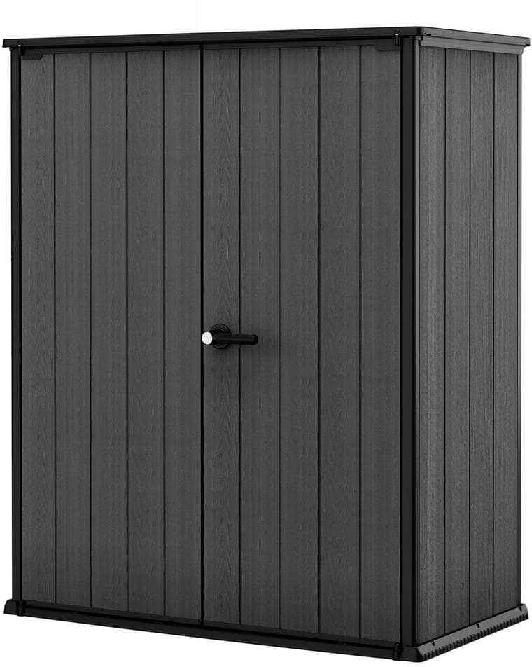 Keter Cortina Alto 2.4 ft. W x 4.5 ft. D Durable Resin Plastic Storage Shed with Flooring Grey (10.8 sq. ft.)