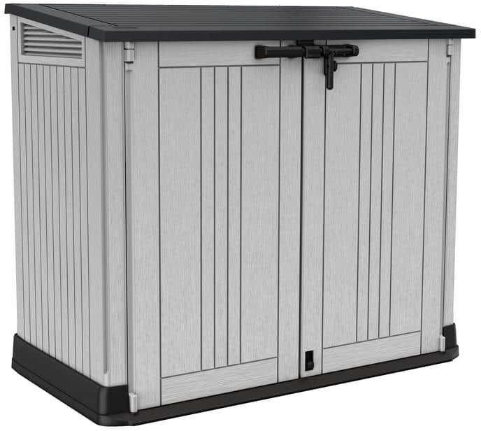 Keter Store-It-Out Prime 4.3 ft. W x 2.3 ft. D Durable Resin Plastic Storage Shed with Flooring Grey (10 sq. ft.)