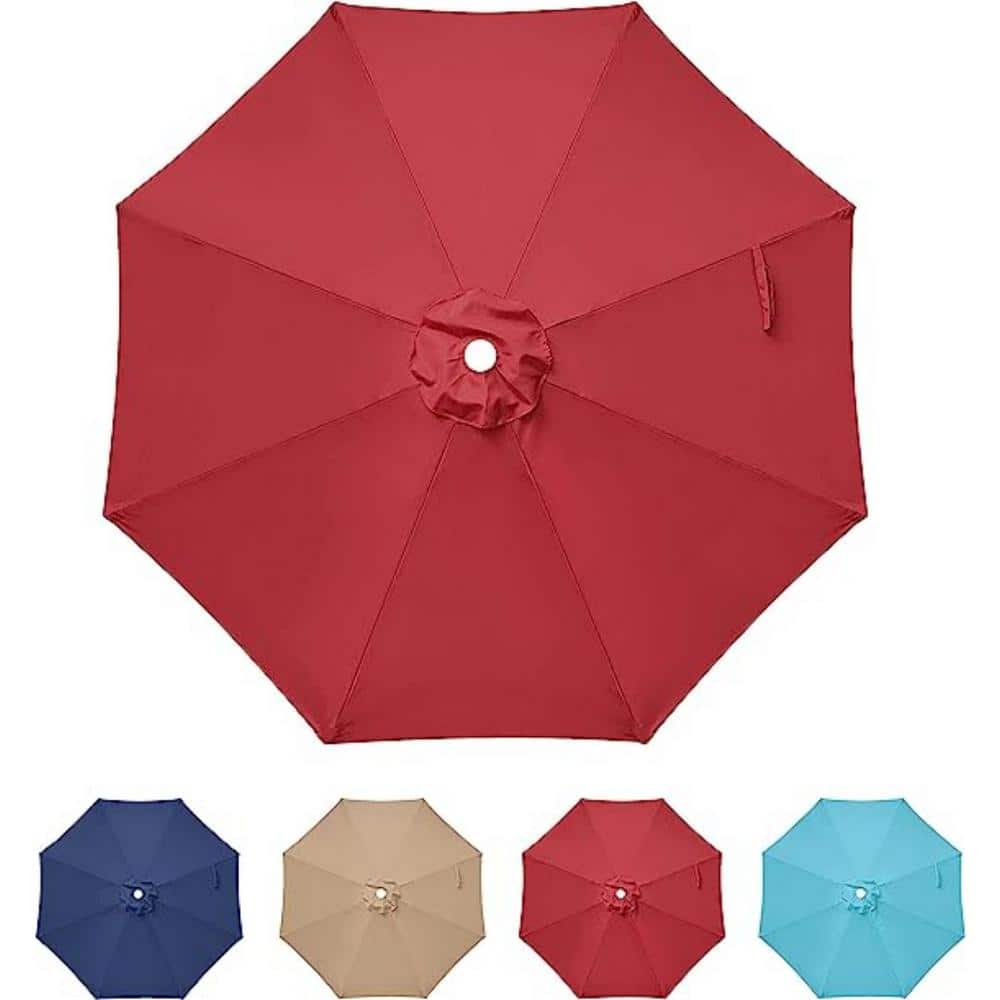 Otryad 9 ft. Patio Umbrella Replacement Canopy, Outdoor Table Market and Yard Umbrella Replacement Top Cover Red