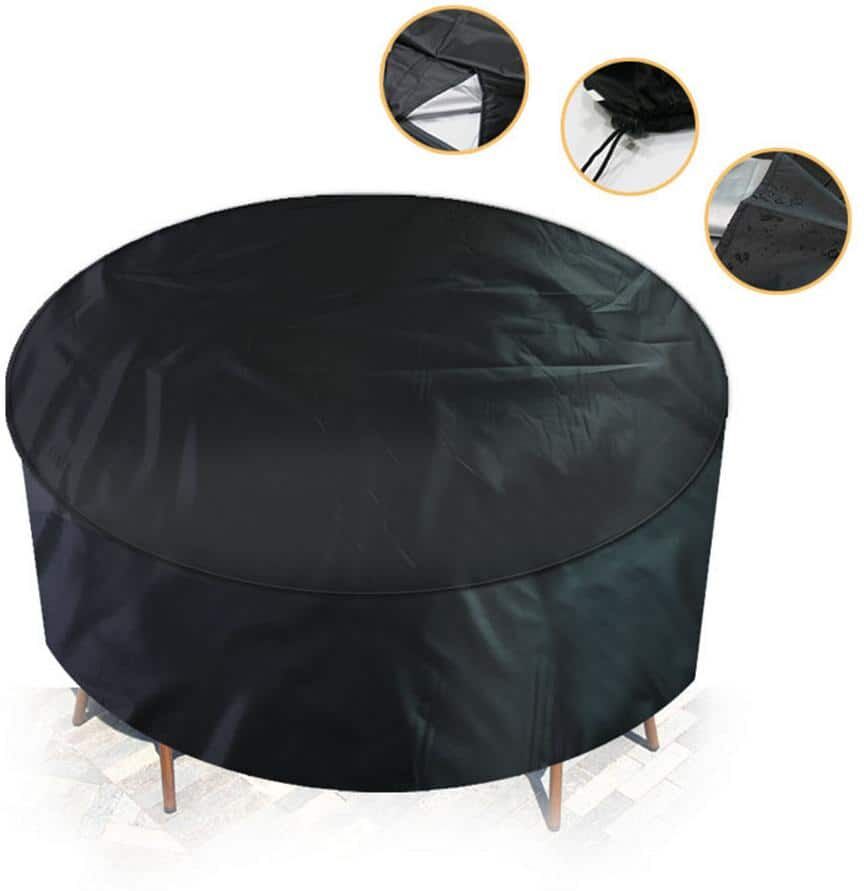 YIYIBYUS Outdoor Waterproof Dustproof Round Garden Patio Table and Chair Set Cover