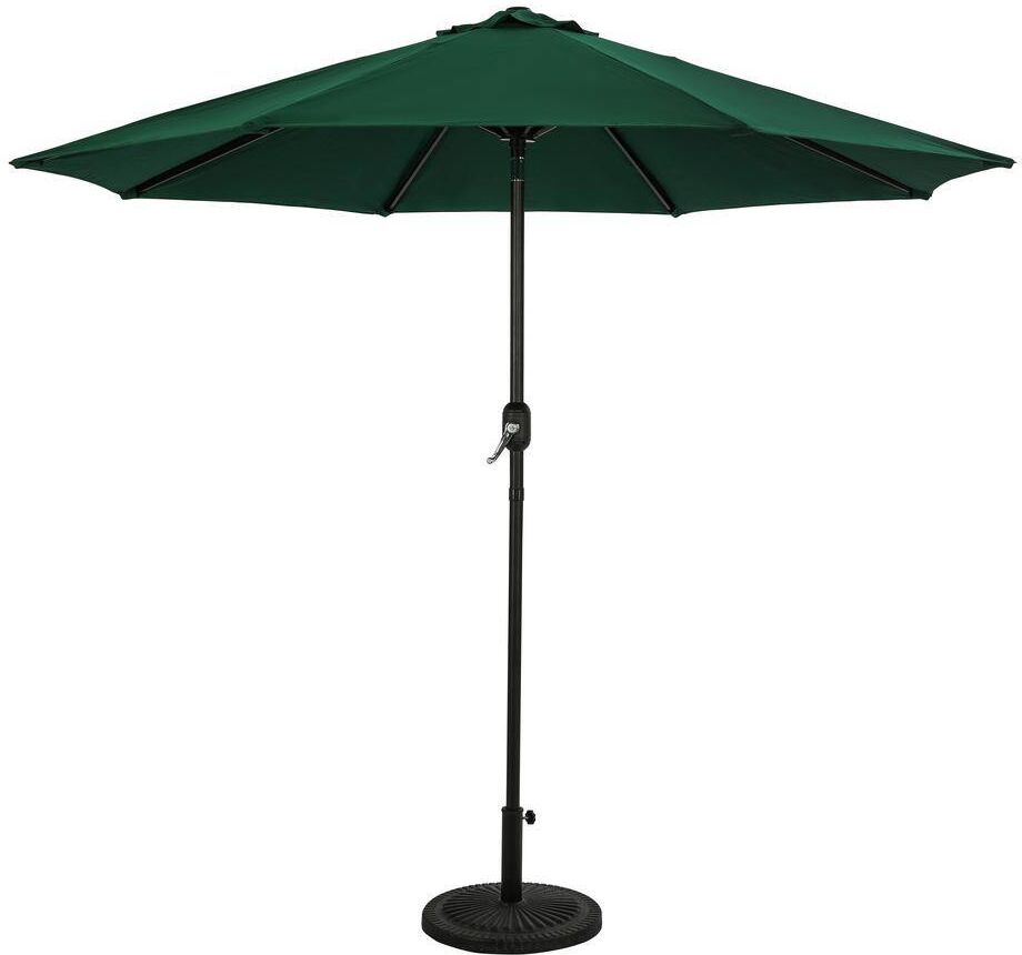 Island Umbrella Mirage II 9 ft. Octagon Auto-Tilt Market Patio Umbrella in Hunter Green BREEZ-TEX