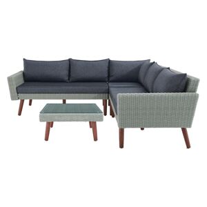 Alaterre Furniture Albany Brown 2-Piece Wicker Patio Conversation Set with Dark Gray Cushions