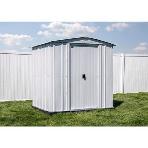 Arrow Classic 6 ft. W x 5 ft. D Flute Grey Metal Shed 27 sq. ft., White