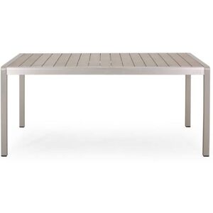 Noble House Cape Coral 30.25 in. Silver Rectangular Aluminum Outdoor Dining Table