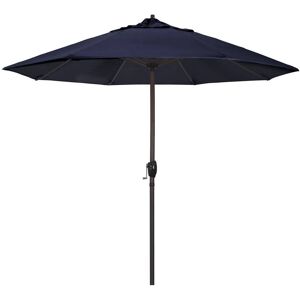 California Umbrella 9 ft. Aluminum Auto Tilt Patio Umbrella in Navy Blue Olefin