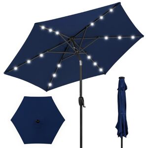 Best Choice Products 7.5 ft. Outdoor Market Solar Tilt Patio Umbrella w/LED Lights in Navy Blue