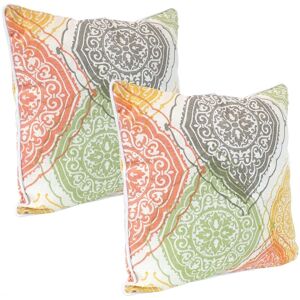 Sunnydaze Decor 16 in. Damask Mandalas Outdoor Throw Pillows (Set of 2)