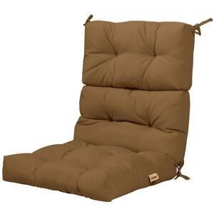 Costway 22 in. x 20 in. Indoor Outdoor Back Chair Cushion Tufted Pillow Patio Seating Pad in Brown