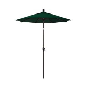 California Umbrella 6 ft. Bronze Aluminum Pole Market Aluminum Ribs Push Tilt Crank Lift Patio Umbrella in Forest Green Sunbrella