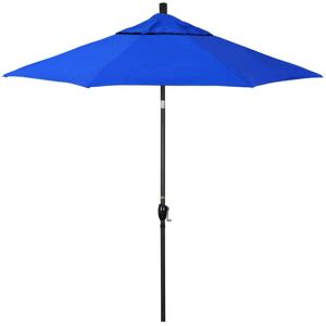 California Umbrella 7.5 ft. Stone Black Aluminum Market Patio Umbrella with Crank Lift and Push-Button Tilt in Pacific Blue Pacifica Premium