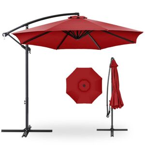 Best Choice Products 10 ft. Aluminum Offset Round Cantilever Patio Umbrella with Easy Tilt Adjustment in Red