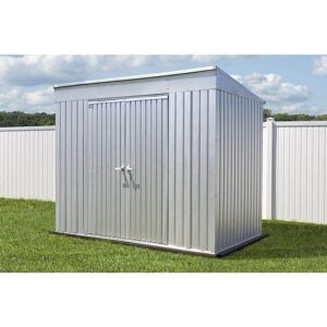 Arrow Galvalume 8 ft. W x 5 ft. D Metal Steel Storage Shed Garden/Patio with Swing Doors, 40 sq. ft., Grey