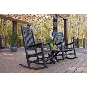 Trex Outdoor Furniture Yacht Club Charcoal Black 3-Piece Plastic Patio Conversation Set