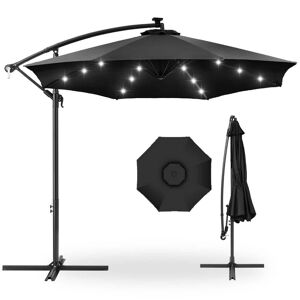 Best Choice Products 10 ft. Cantilever Solar LED Offset Patio Umbrella with Adjustable Tilt in Black