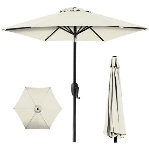 Best Choice Products 7.5 ft Heavy-Duty Outdoor Market Patio Umbrella with Push Button Tilt, Easy Crank Lift in Ivory