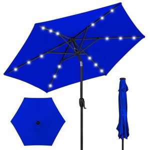 Best Choice Products 7.5 ft. Outdoor Market Solar Tilt Patio Umbrella w/LED Lights in Resort Blue