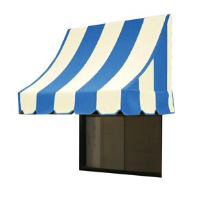 AWNTECH 3.38 ft. Wide Nantucket Window/Entry Fixed Awning (31 in. H x 24 in. D) in Bright Blue/White