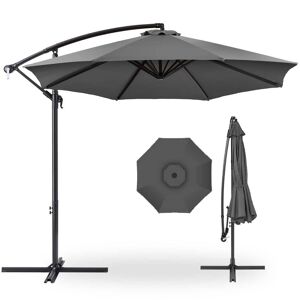 Best Choice Products 10 ft. Aluminum Offset Round Cantilever Patio Umbrella with Easy Tilt Adjustment in Gray