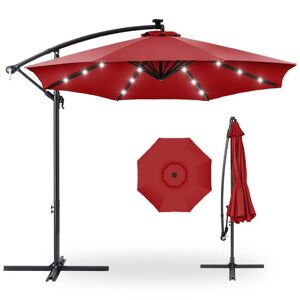 Best Choice Products 10 ft. Cantilever Solar LED Offset Patio Umbrella with Adjustable Tilt in Red