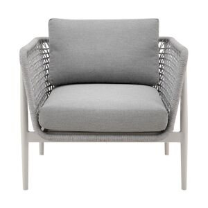Armen Living Rhodes Aluminum Outdoor Lounge Chair with Light Gray Cushion