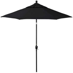 California Umbrella 7.5 ft. Stone Black Aluminum Market Patio Umbrella with Crank Lift and Push-Button Tilt in Black Pacifica Premium