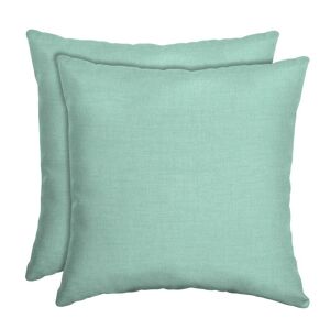 ARDEN SELECTIONS 16 in. x 16 in. Aqua Leala Square Outdoor Throw Pillow (2-Pack)
