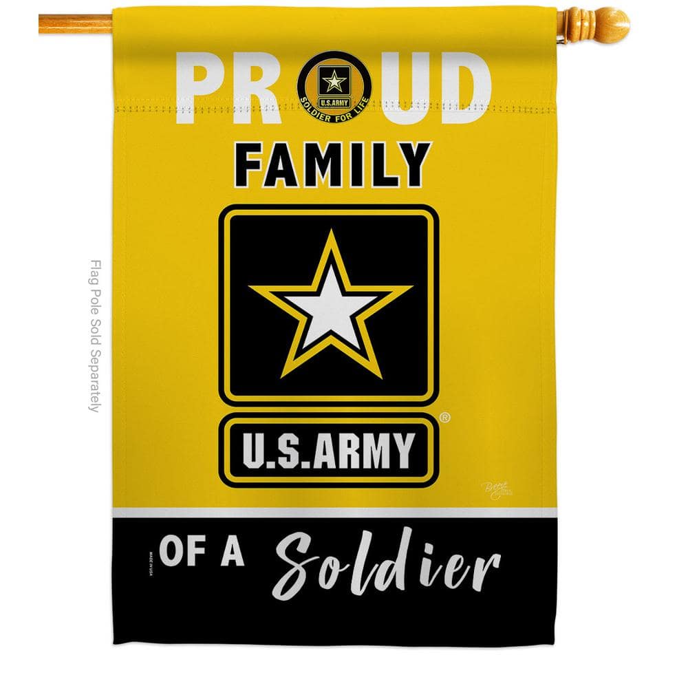 Breeze Decor 2.3 ft. x 3.3 ft. Proud Family Soldier Army House Flag 2-Sided Armed Forces Decorative Vertical Flags